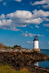 Fort Pickering (Winter Island) Lighthouse On Rocky Shore